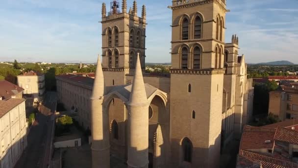 Facultad Medicina Más Antigua Montpellier France Drone View — Vídeo de stock