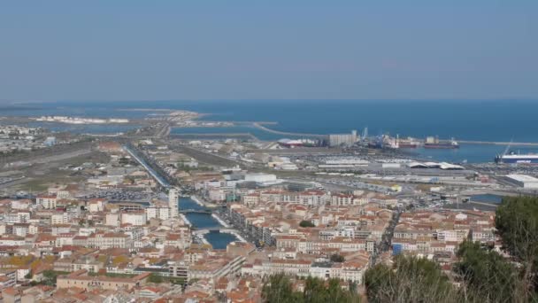 Sete View Mont Saint Clair France Sunny Day — Stock Video