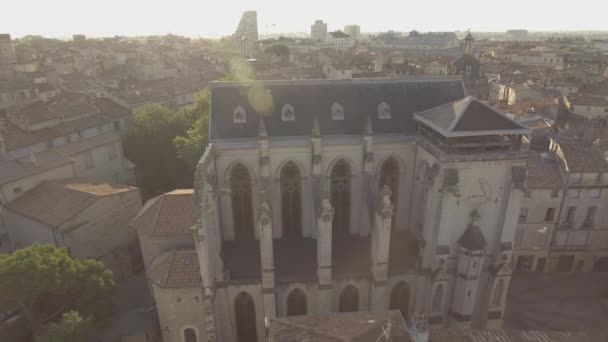 Vista Lateral Igreja Santo Roch Montpellier França Cidade Segundo Plano — Vídeo de Stock