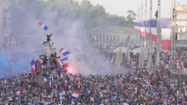 Supportrar Firar Montpellier Frankrike Final Fotboll Komedi — Stockvideo