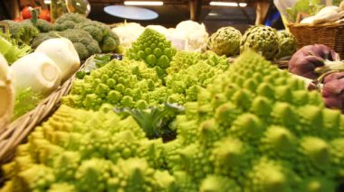 romanesco broccoli on a stall vegetable grocery local market sete france