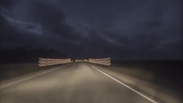 Beau Laps Temps Une Route Tout Conduisant Iceland Nuit — Video