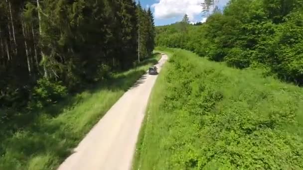 Στενή Συνέχεια Ενός Αυτοκινήτου Στο Δάσος Verdun Γαλλία — Αρχείο Βίντεο