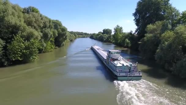 Barge Drone France — Stock Video