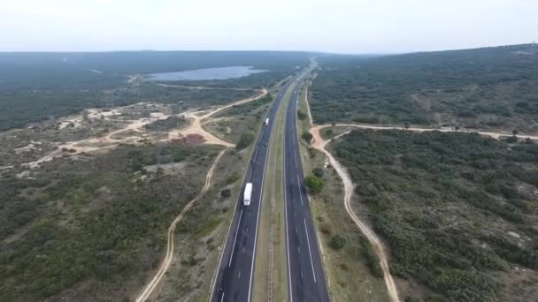 Автомагистраль Солнечный Парк Юге Франции Беспилотнике — стоковое видео