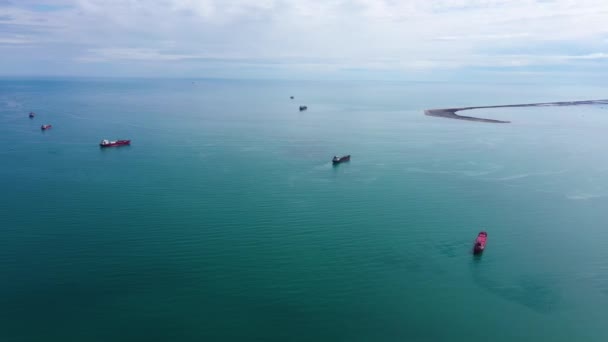 Massor Oljetankfartyg Väntar Medelhavet Fos Sur Mer France Antenn Global — Stockvideo