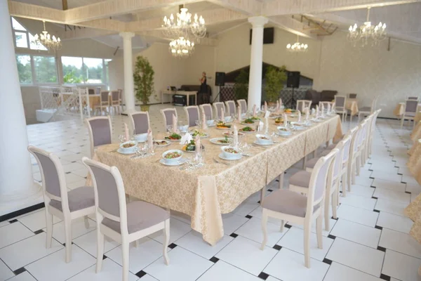 Interior Restaurante Luxo Com Design Madeira — Fotografia de Stock