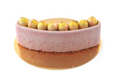 Beyaz arka plan üzerinde izole tatlı kek. Restoran Menü için lüks tatlılar.