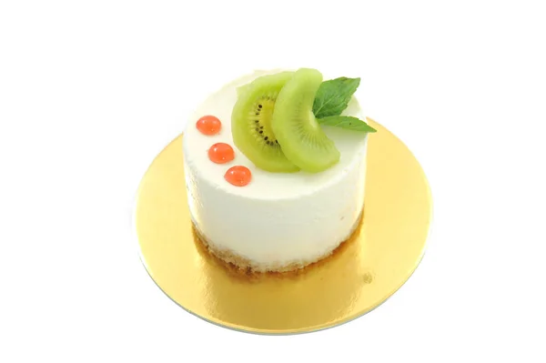 Γλυκό Κέικ Που Απομονώνονται Λευκό Φόντο Πολυτελή Γλυκά Για Μενού — Φωτογραφία Αρχείου