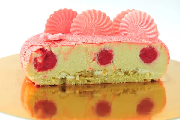 Süße Torte Isoliert Auf Weißem Hintergrund Luxusbonbons Für Die Speisekarte — Stockfoto