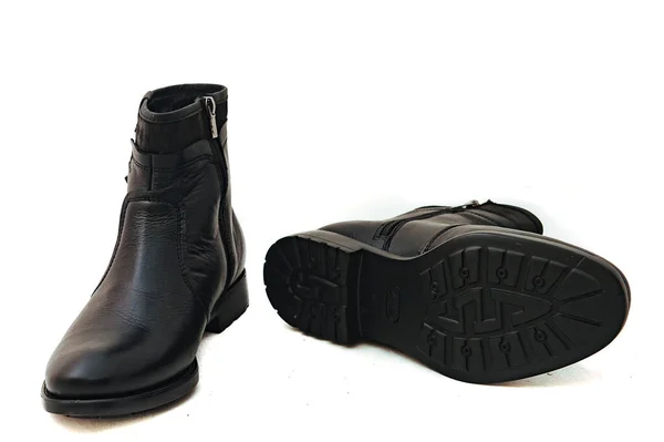 Par Läder För Män Skor Isolerad Vit Bakgrund — Stockfoto