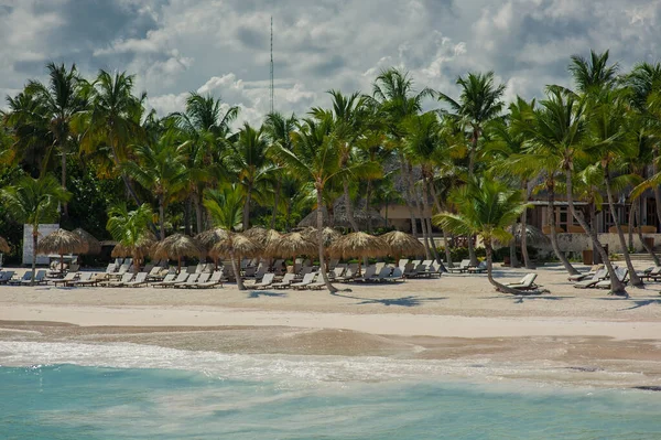 Пляж Пальм Фалаль Парадизе Летнее Время Доминиканской Республике Сейшельских Островах — стоковое фото