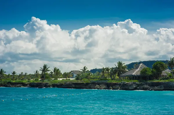 Palmen Und Tropischer Strand Tropical Paradise Sommerurlaub Der Dominikanischen Republik — Stockfoto