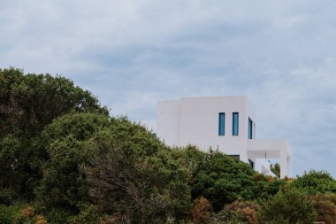 Modern lüks villa manzarası. Akdeniz sahil evi