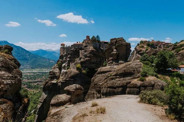 Великий Варлаамський Монастир Скелі Метеора Фессалія Греція — стокове фото