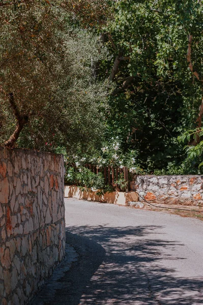 Callejón griego tradicional en la isla de Zakhinthos, Grecia —  Fotos de Stock