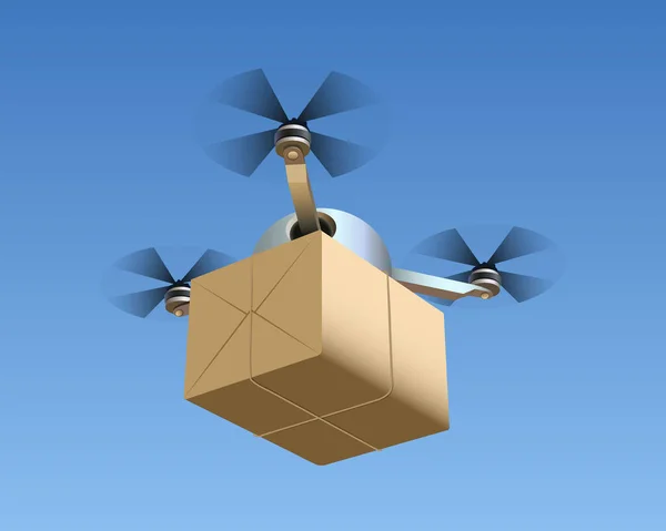 Drone met pakket — Stockvector