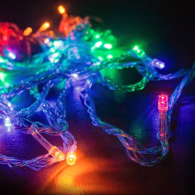 Noelin renkli ışıkları LED ışıklandırma.