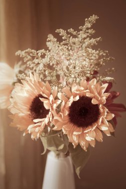 buket sarı ayçiçeği ile