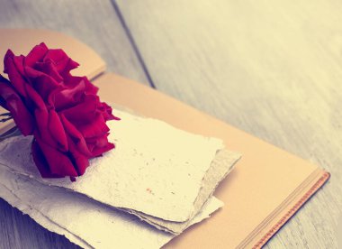 Red Rose on book