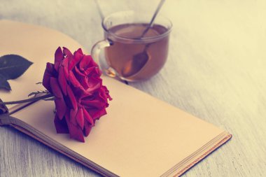 Red Rose on book