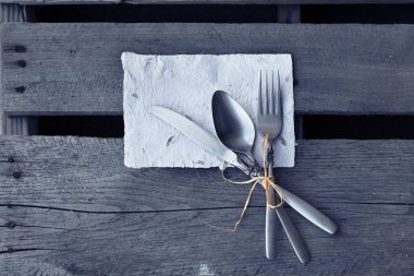 Vintage eski çatal ile Tablo ayarı