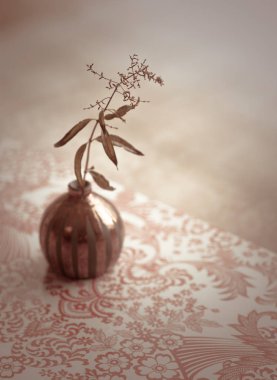 Dekoratif masa örtüsü üzerinde yuvarlak Seramik vazolar