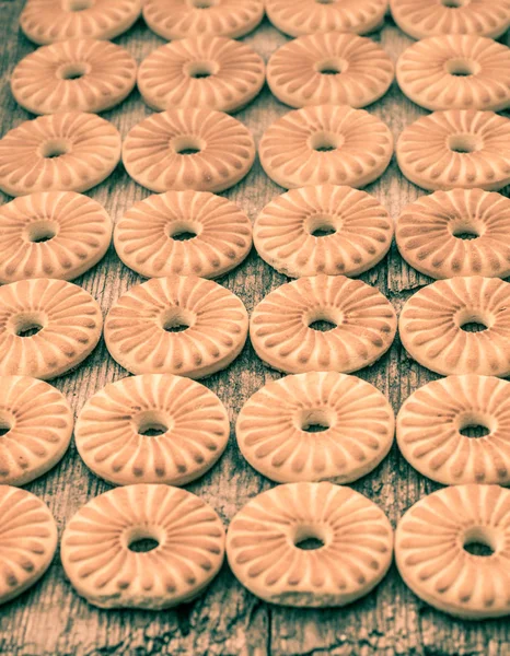 Домашнее круглое печенье — стоковое фото