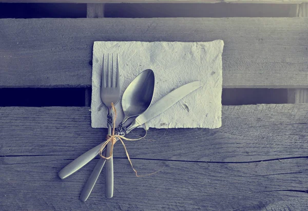 Vintage eski çatal ile Tablo ayarı