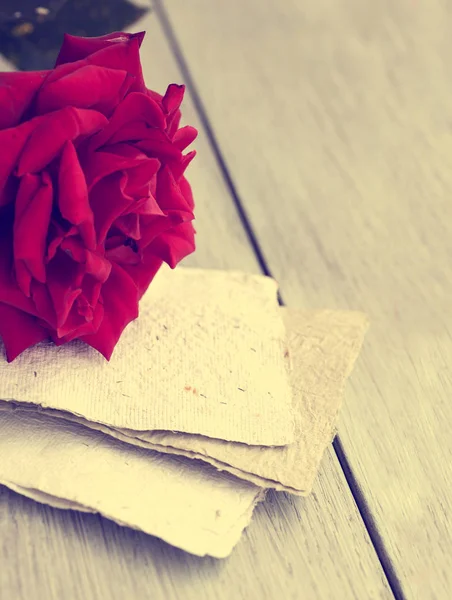 Red Rose on book