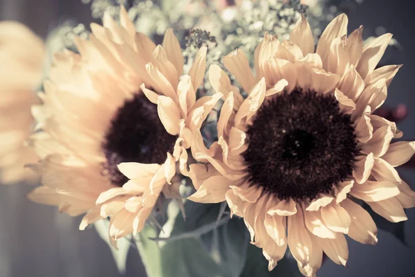 Bouquet with yellow sunflowers — Stock Photo, Image