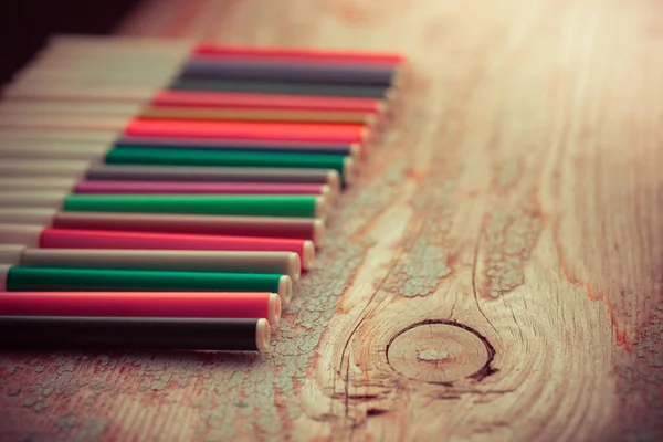 Colorful markers in row — Stock Photo, Image