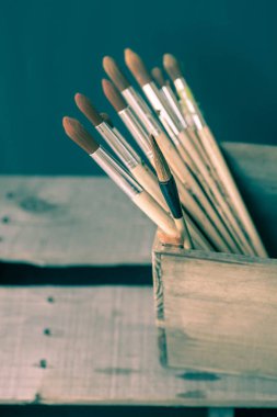 Tahta kutuda fırçalar 