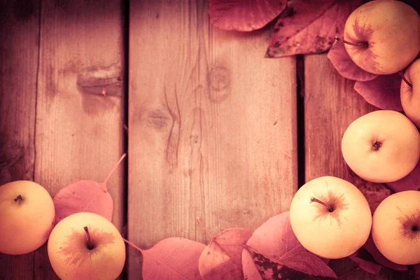 Fondo de otoño con manzanas — Foto de Stock