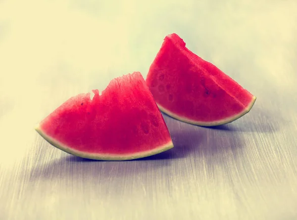 Slices Watermelon Light Grey Background — Stock Photo, Image