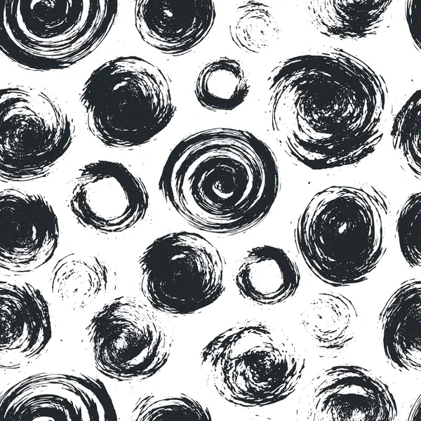 インク手ブラシ ストロークで描かれたシームレス パターン — ストックベクタ