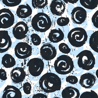 Mürekkep el çekilmiş Dikişsiz desen fırça darbeleriyle