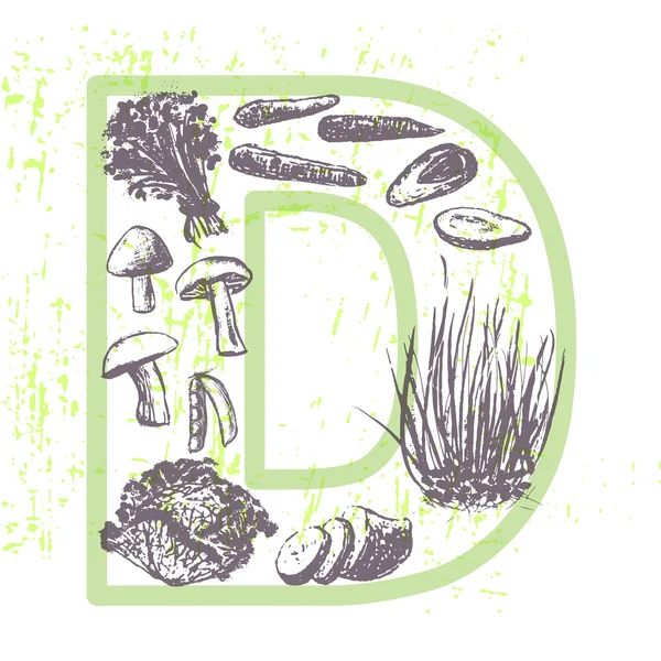 Mürekkep el çekilmiş meyve ve D vitamini içeren sebze