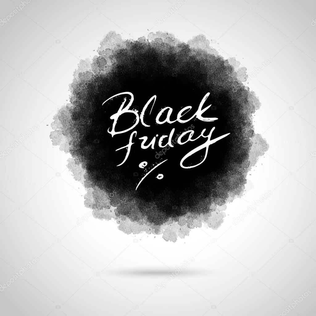 Black friday lettering on abstract artistic background