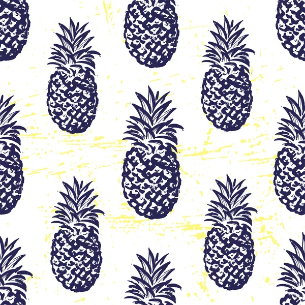 Mürekkep el ananas ile çizilmiş seamless modeli