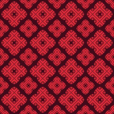 Siyah ve kırmızı soyut çiçek geometri ile Seamless Modeli