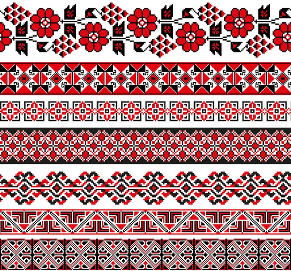 Tradiční ukrajinská hranice v bezešvé pattern — Stockový vektor