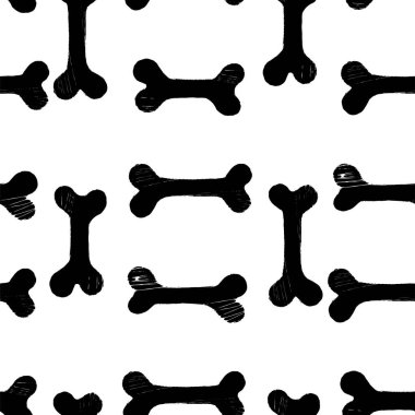 Mürekkepli el, kemiklerle kusursuz desen çizmiş.