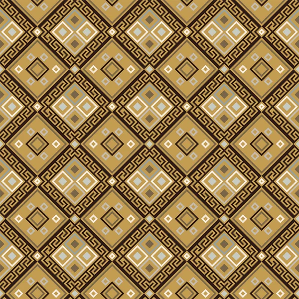 Nahtloses Muster mit geometrischen Ornamenten auf der Grundlage traditioneller Stickereien — Stockvektor