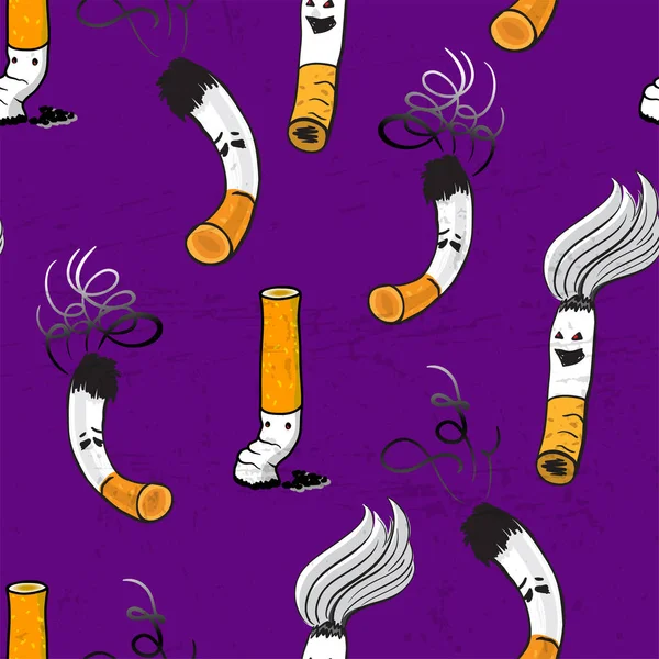 シームレス パターン別のタバコの文字と — ストックベクタ