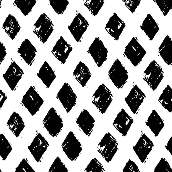 Tusche handgezeichnete abstrakte Rauten nahtlose Muster — Stockvektor