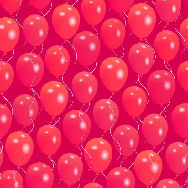 Modèle sans couture avec des ballons d'hélium rouge Bonne Saint-Valentin — Image vectorielle