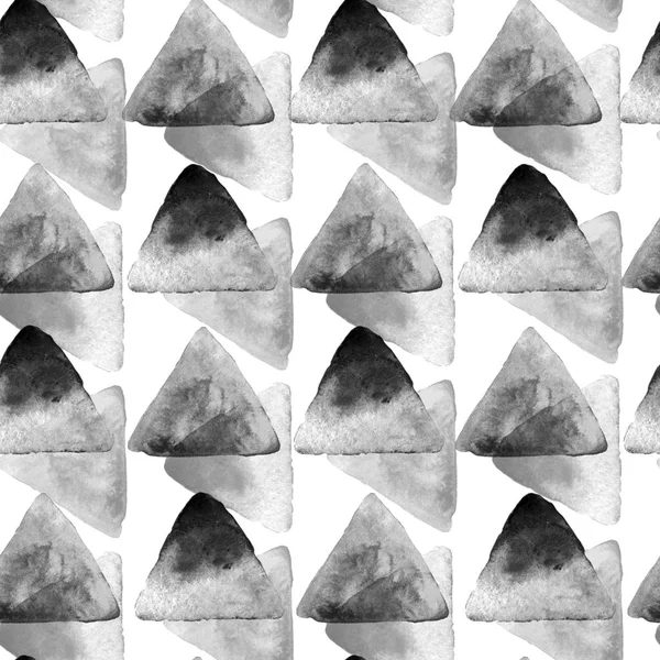 Абстрактный акварельный ручной рисунок треугольников бесшовный узор — стоковое фото