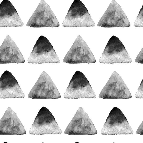 抽象水彩画手绘制的三角形无缝模式 — 图库照片