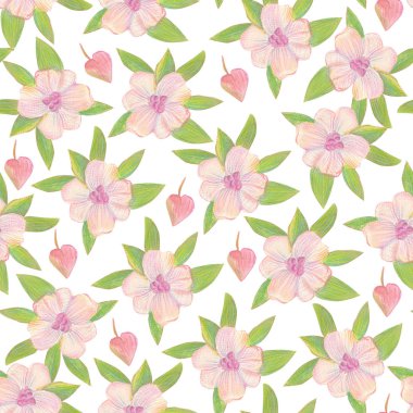 Pembe çiçekli parlak çiçek sorunsuz tasarım